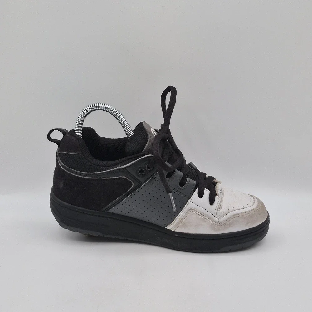 Heelys 387 Shoes Mens Size 7 Black Gray Wheeled Skate Low Top Sneakers